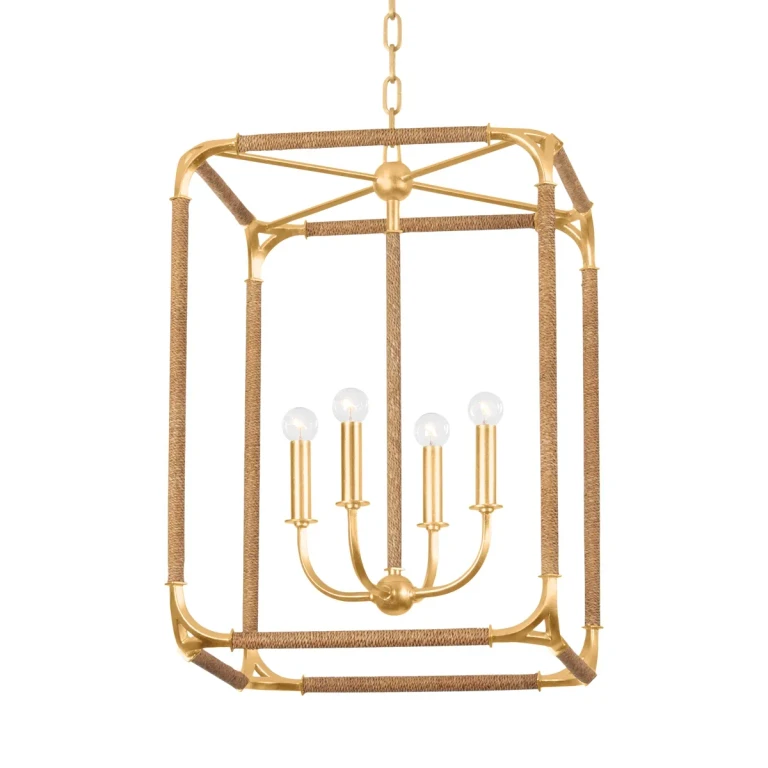 Gold Leaf Four Light Lantern from the Laurenceston Collection