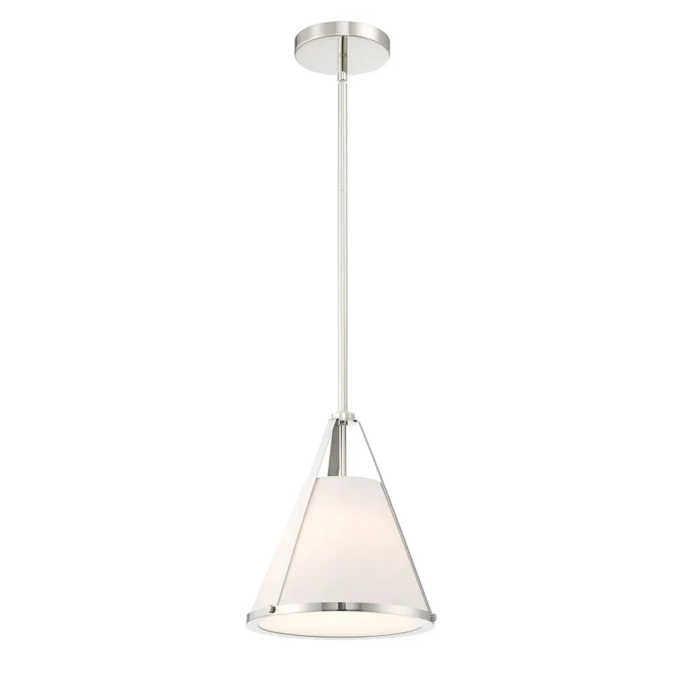 Polished Nickel One Light Pendant from the Fulton Collection