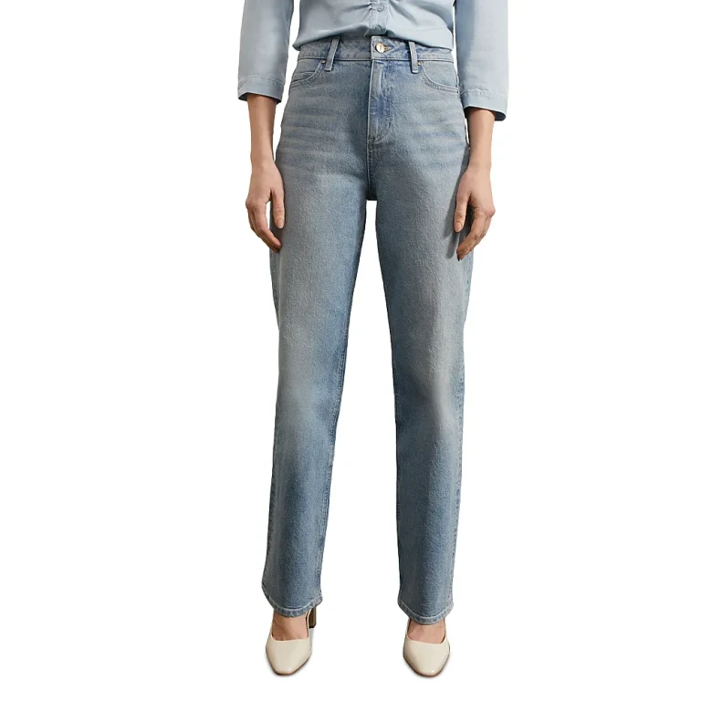 Hobbs London Limited Leigh Straight Leg Jean in Light Wash