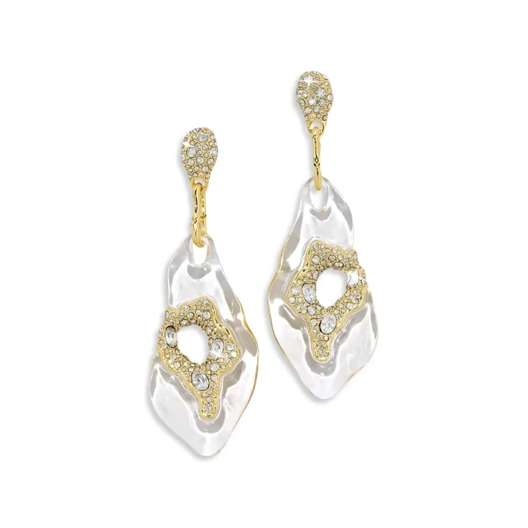 Alexis Bitar Liquid Lucite Pave Geode Statement Earrings