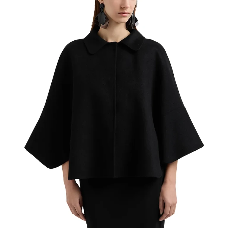 Emporio Armani Wool Cashmere Cape Sleeve Coat