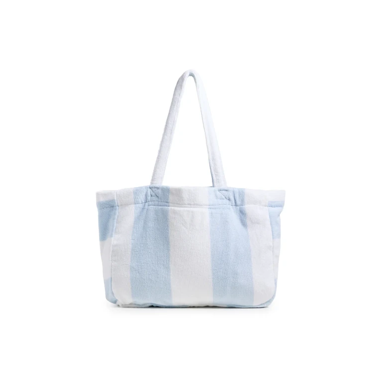 Weezie Looped Terry Beach Tote Cabana Blue One Size
