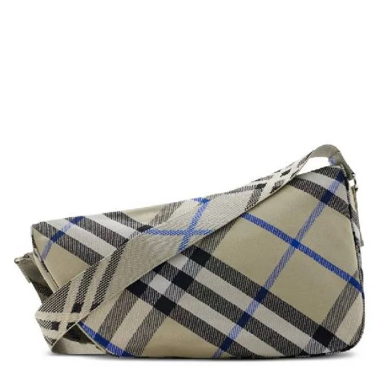 Burberry Check Pattern Shield Messenger Bag