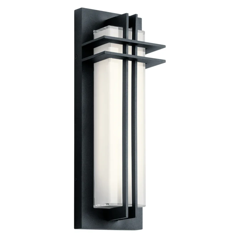 Textured Black LED Outdoor Wall Mount from the Manhattan Collection