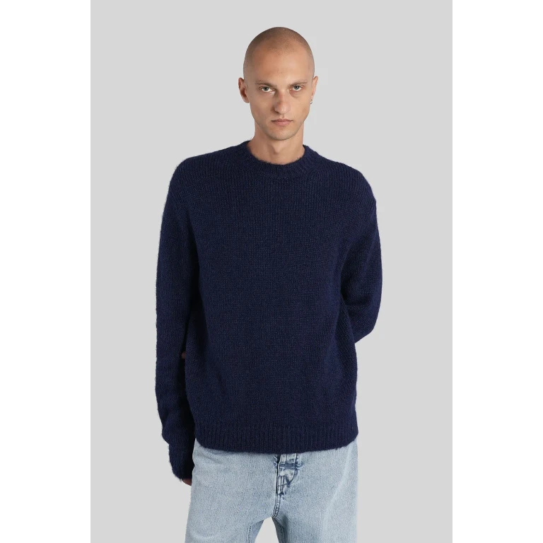 Jil Sander Cs Ns Jumper Knitwear In Blue Wool