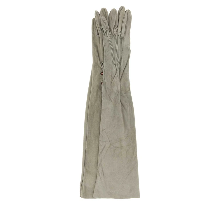 Prada Ligh Grey Suede Long Gloves