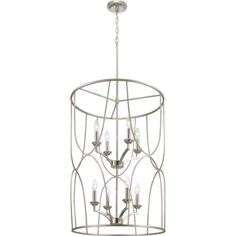 Silver Ridge Eight Light Foyer Pendant from the Landree Collection