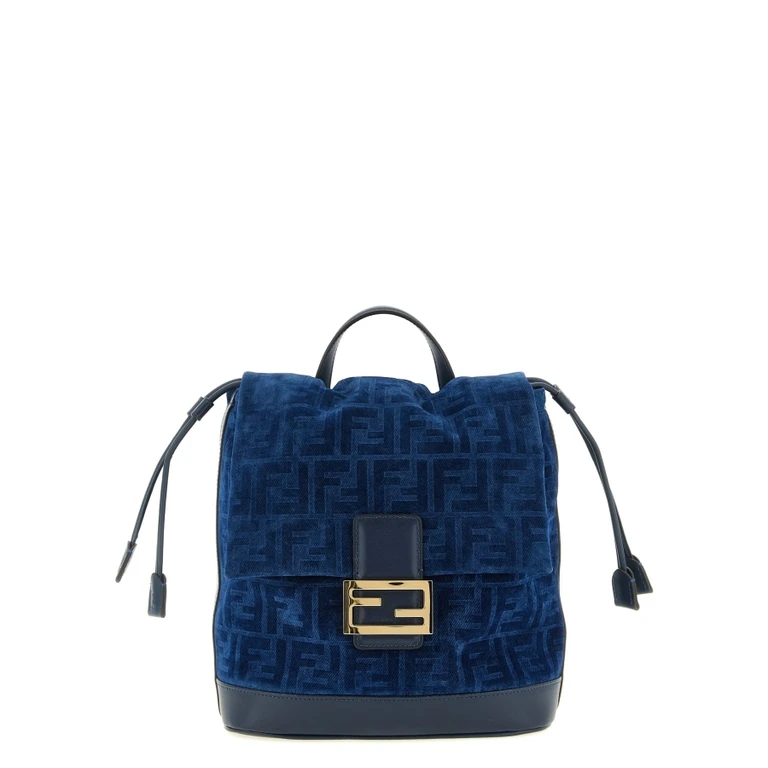 Ff Flocked Denim Backpack