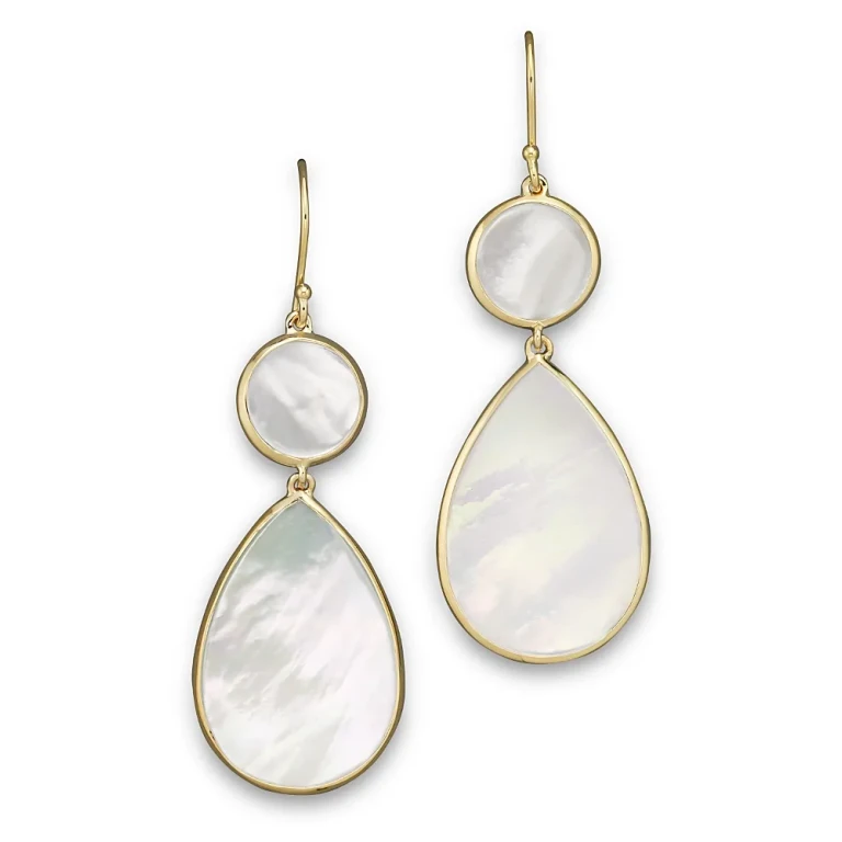 Ippolita 18K Gold Polished Rock Candy 2 Drop Earrings in Mother-of-Pearl