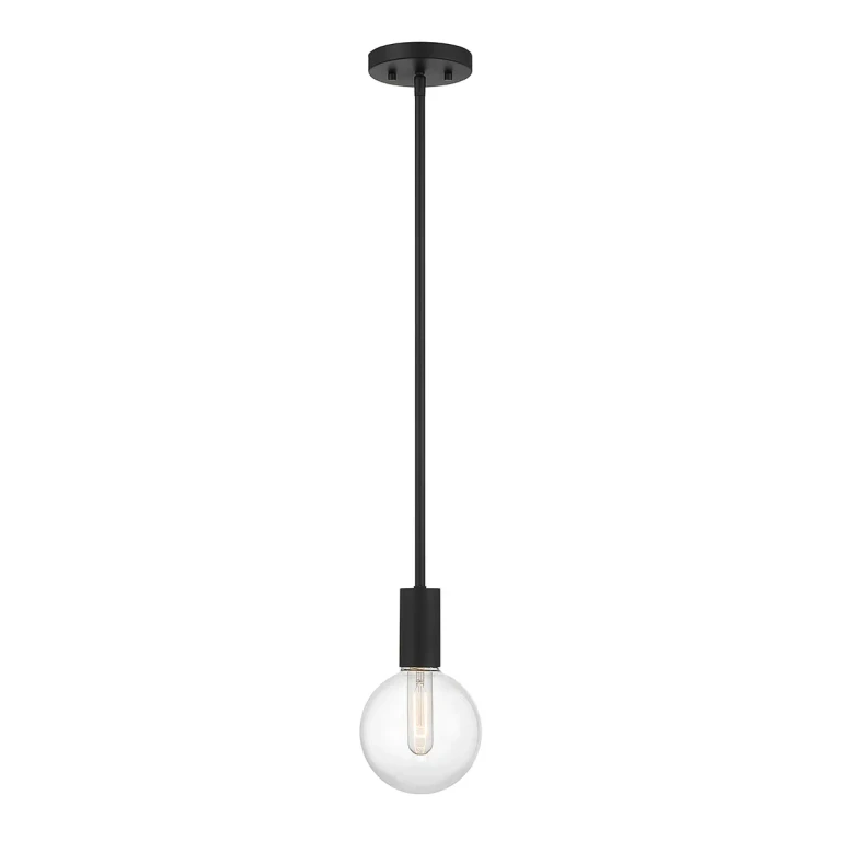 Matte Black One Light Mini Pendant from the Wright Collection