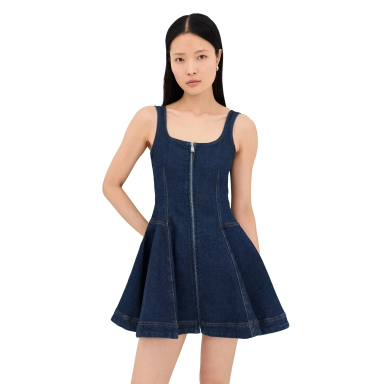 SIMKHAI Eleodra Denim Mini Dress Imperial 12