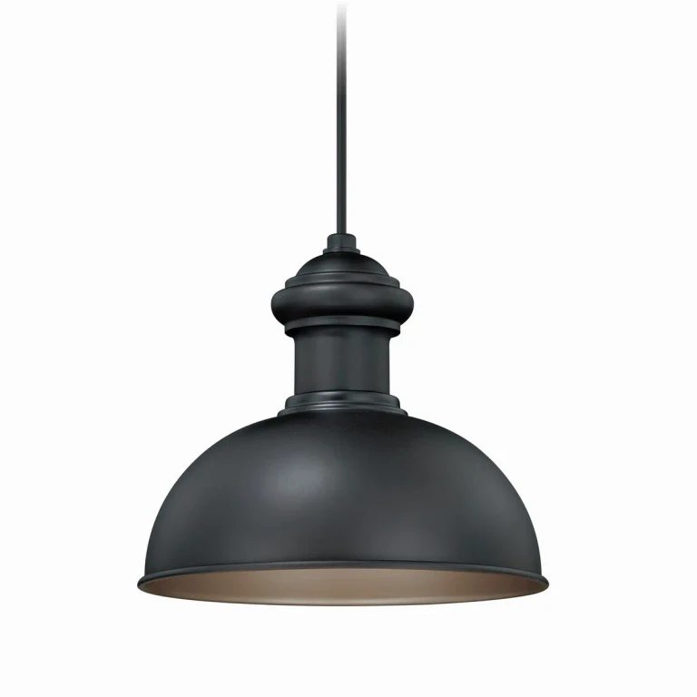 Oil Burnished Bronze and Light Gold One Light Outdoor Pendant from the Franklin Collection