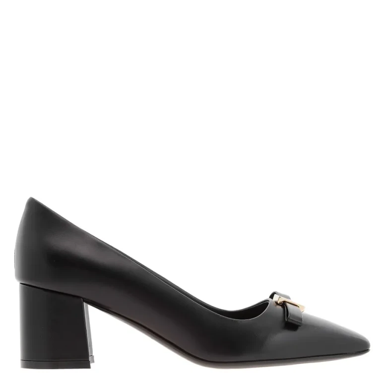 Ferragamo Myra Bow Block Heel Pumps, Size 5.5 C