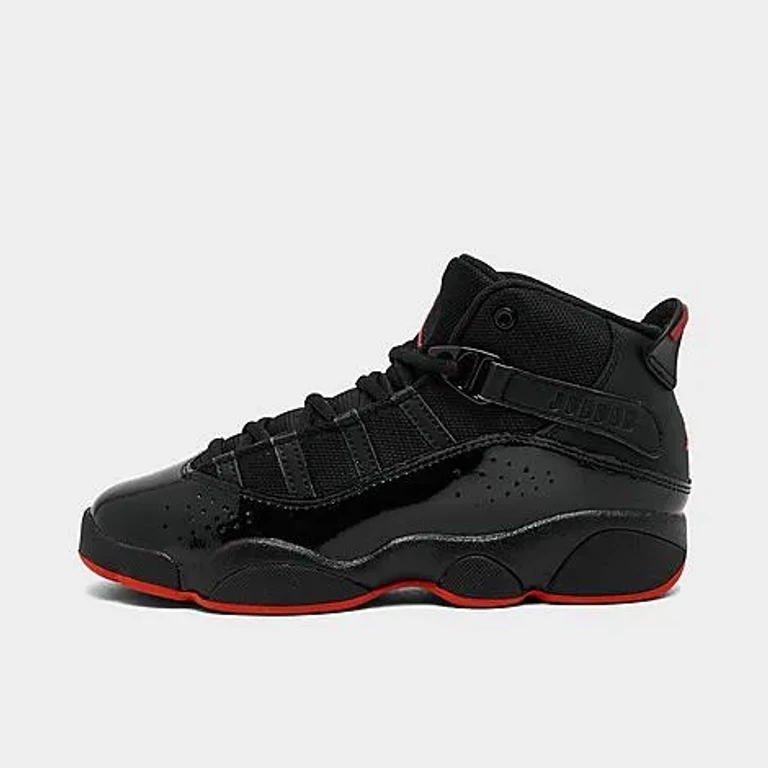 Little Kids Air 6 Rings Basketball Shoes in Black/Infrared 23 Size: 1.0