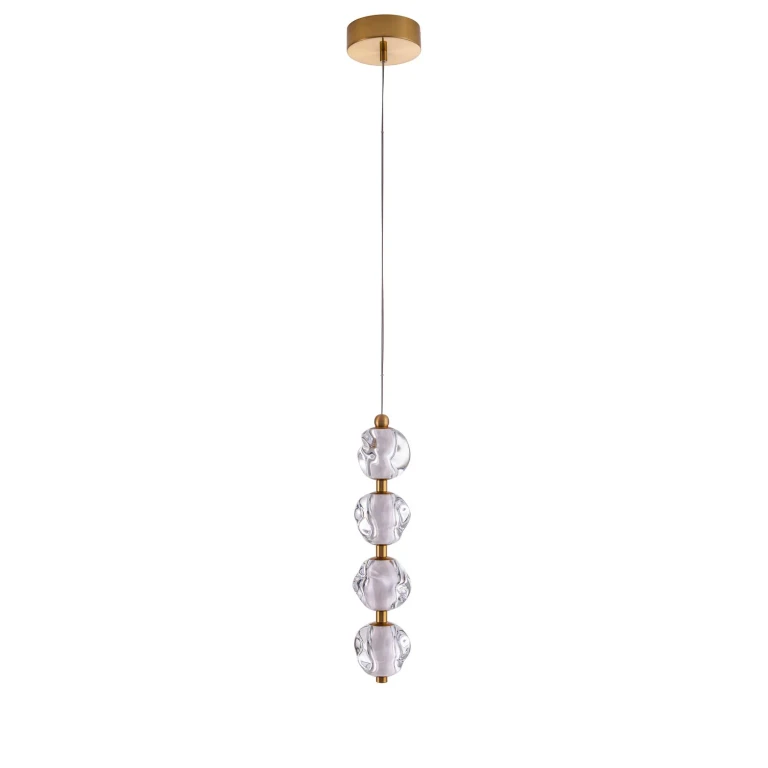 Satin Brass LED Pendant from the Jackie Collection