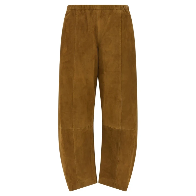 Khaite Pantalons En Cuir - Marron