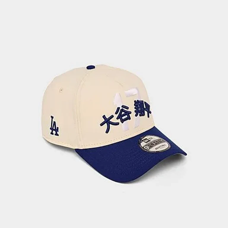 New Era Los Angeles Dodgers Shohei Ohtani MLB 9FORTY A-Frame Snapback Hat in Chrome/Blue