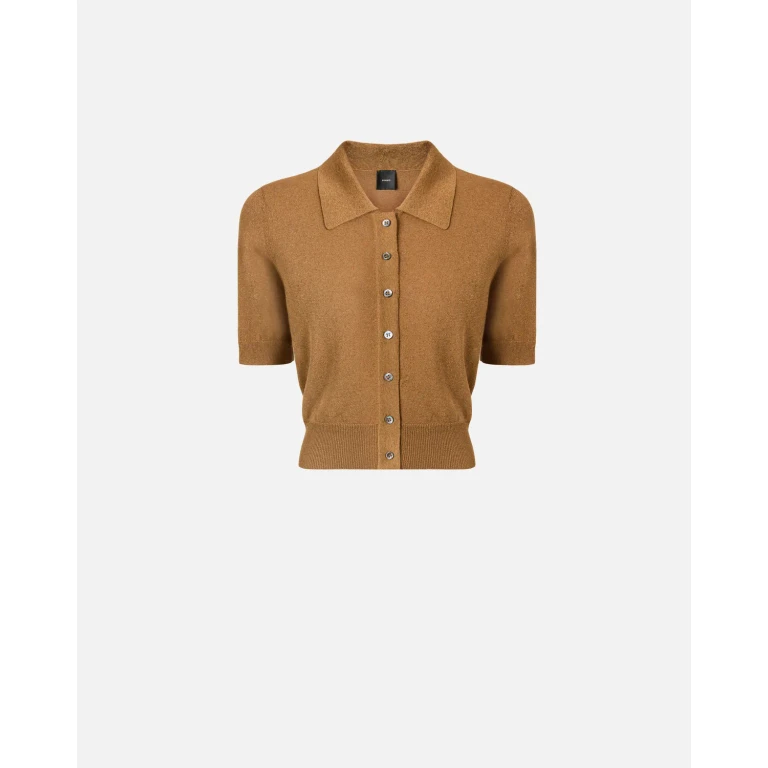 Pinko Cardigan croqué à manches courtes et petit col