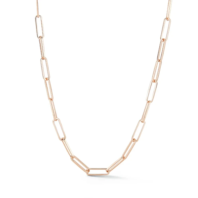 Walters Faith 18K Rose Gold Saxon Paperclip Link Chain Necklace, 18