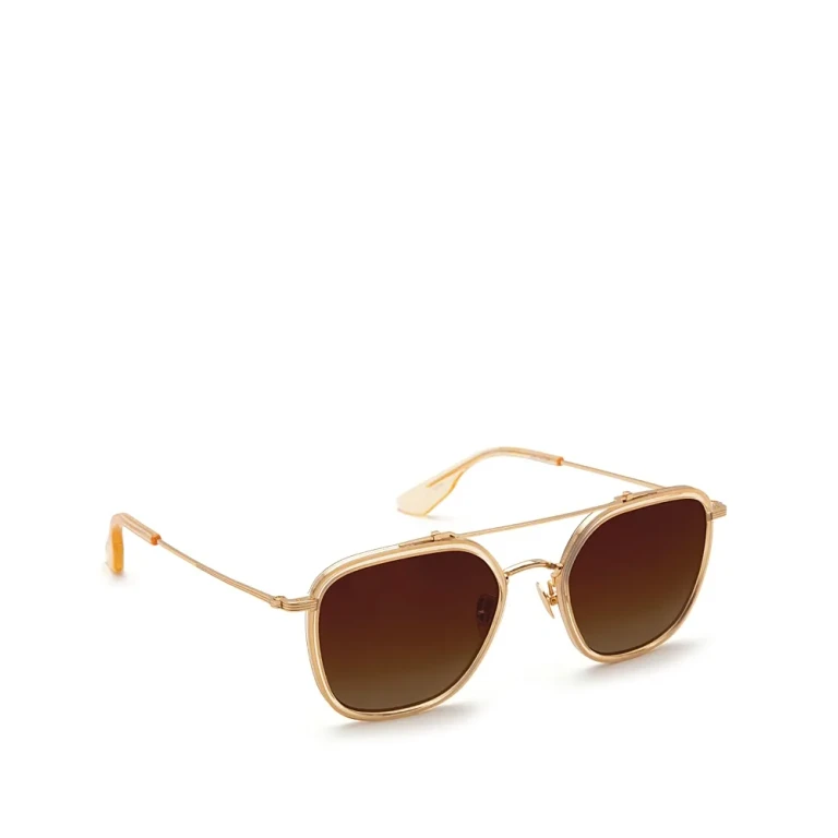 Krewe Austin Champagne Aviator Sunglasses, 52mm