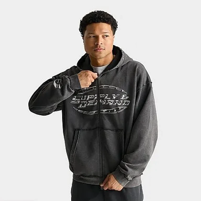 Supply & Demand Men's Tuscan Full-Zip Hoodie in Dark Grey Size: Small
