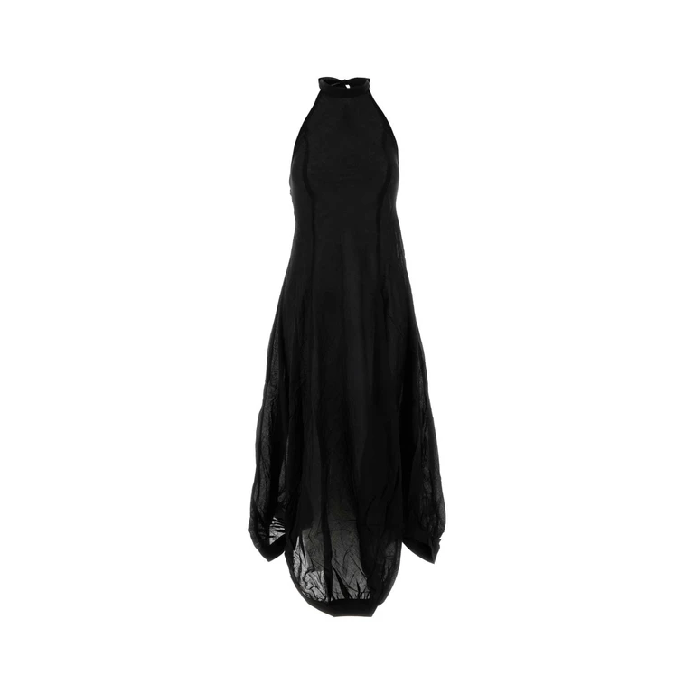Black Cotton Bomba Dress Exterior: Abiti - Women