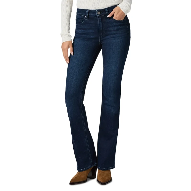 Paige High Rise Manhattan Petite Bootcut Jeans in Manifesto