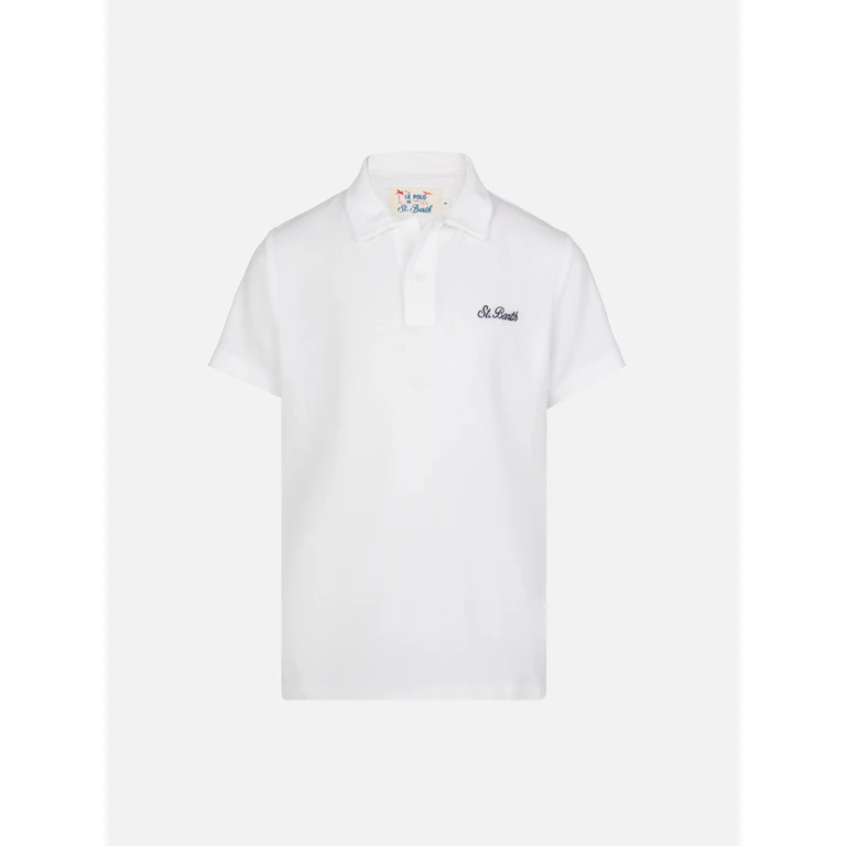 Mc2 Saint Barth Jeremy Jr White Terry Polo Shirt