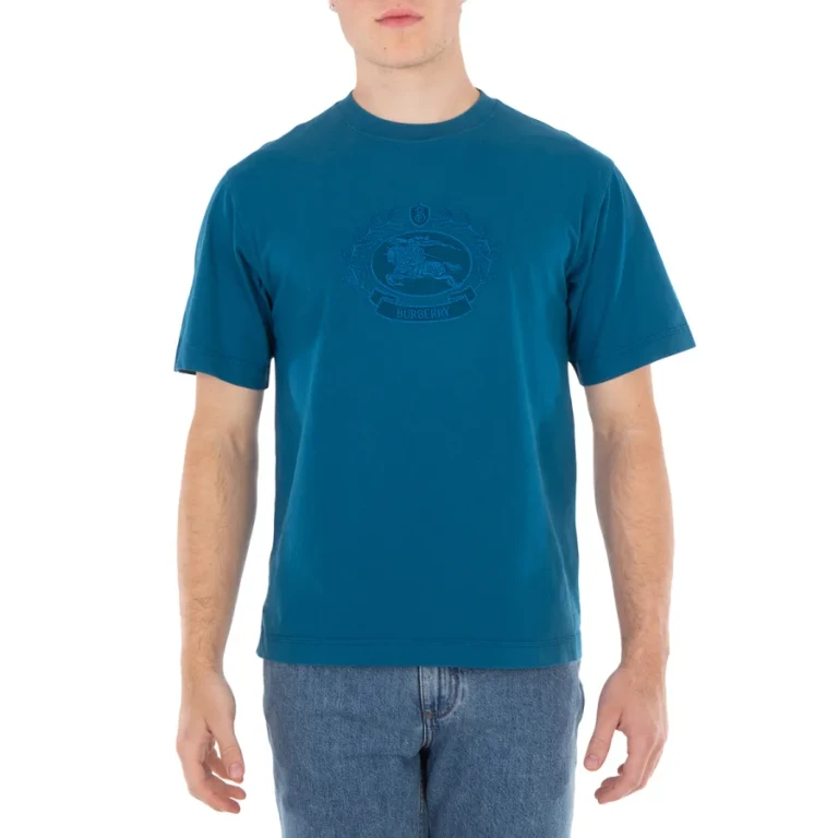 Burberry Oak Leaf Crest Embroidered Cotton Crewneck T-Shirt