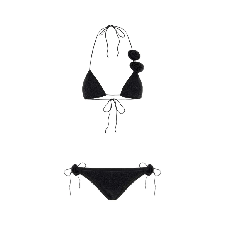 Oseree Black Nylon Blend Bikini