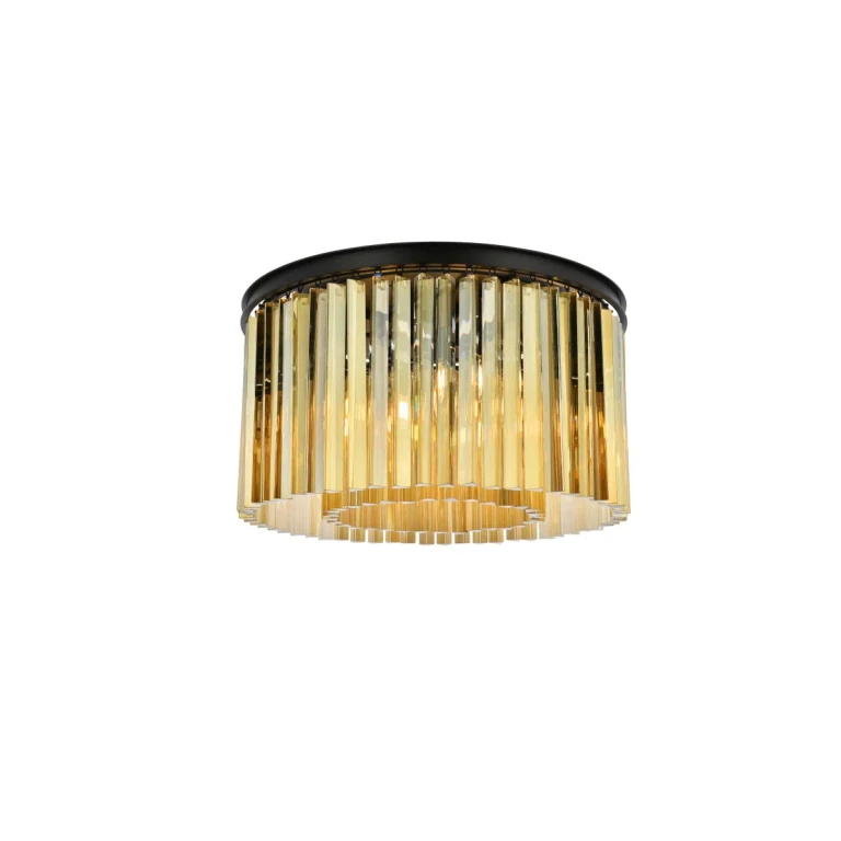 Matte Black Eight Light Flush Mount from the Sydney Collection