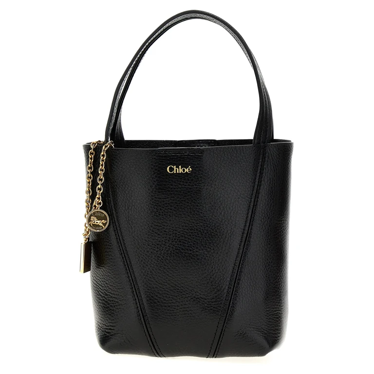 Chloé Black Leather Spin Tote