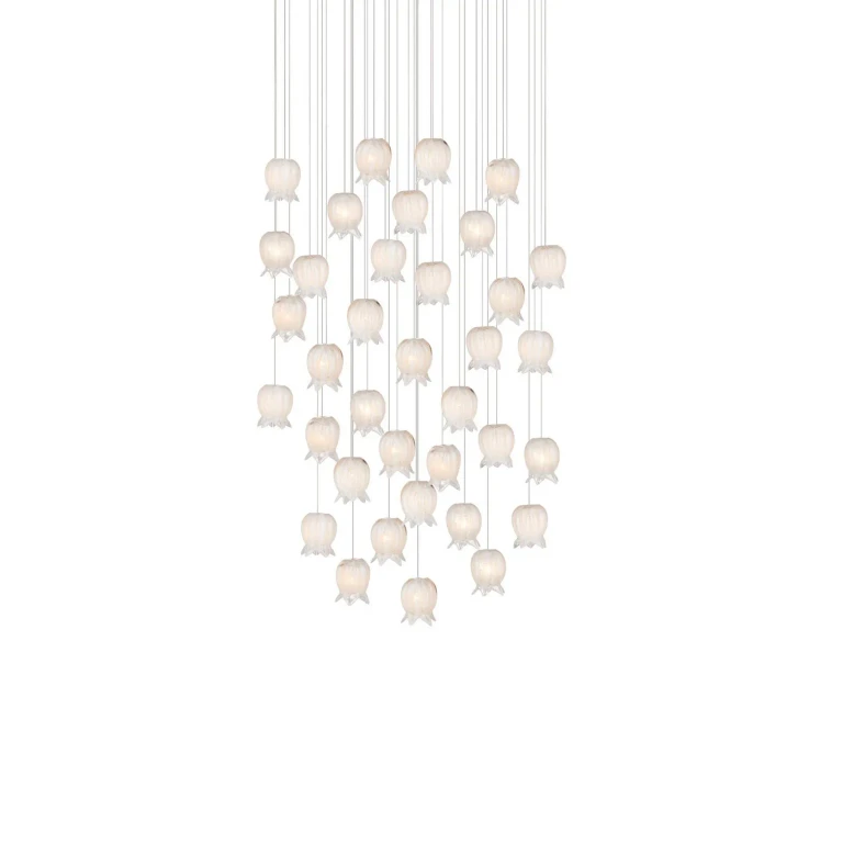 White Silver 36 Light Pendant from the Polpo Collection
