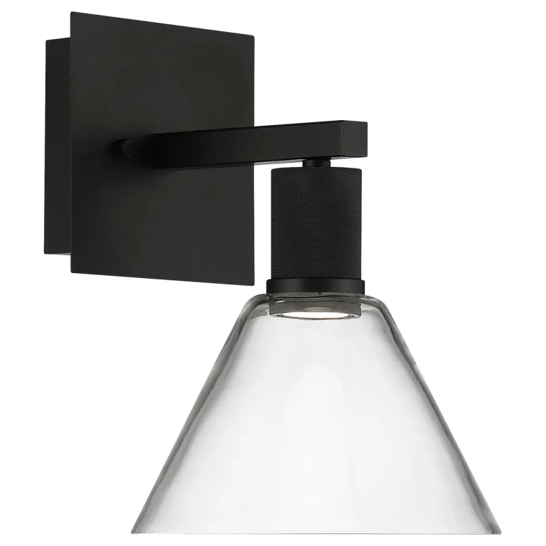 Matte Black LED Wall Sconce from the Port Nine Martini Collection