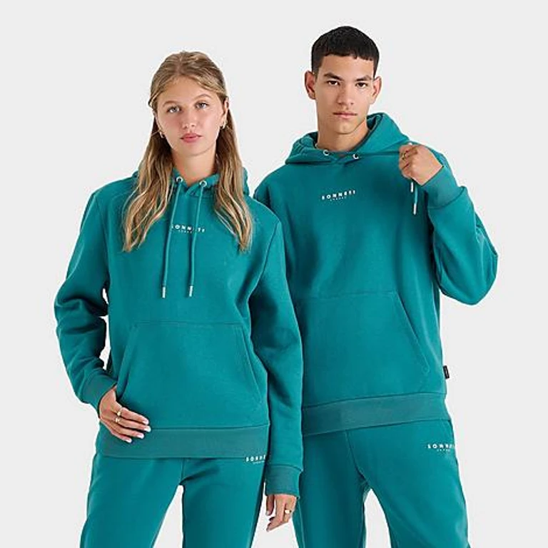 London Essential Hoodie in Deep Lake/White Size: XS