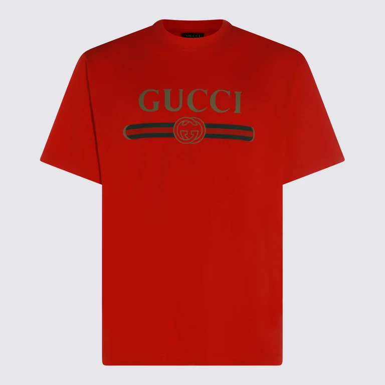 Gucci T-shirts and Polos Red _co Silk - Men