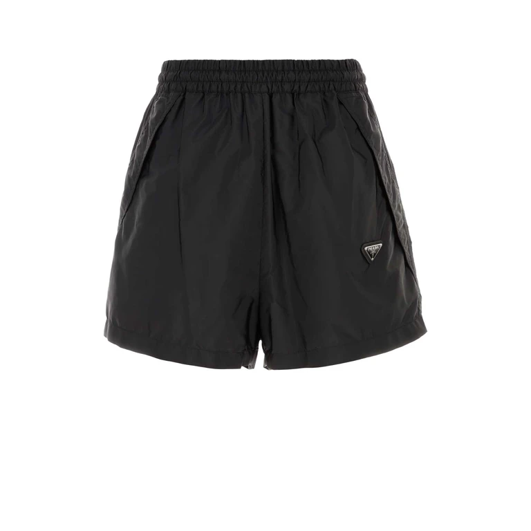 Prada Black Re-Nylon Shorts Nero Poliammidericiclata Pantaloni - Women