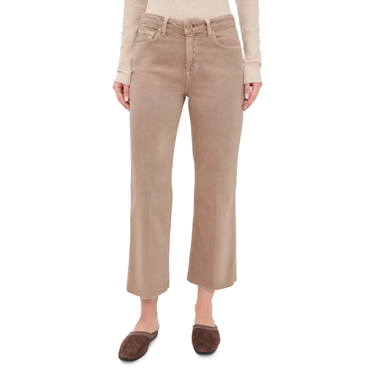 L'AGENCE Wanda Crop Wide Leg Jeans Biscuit 33