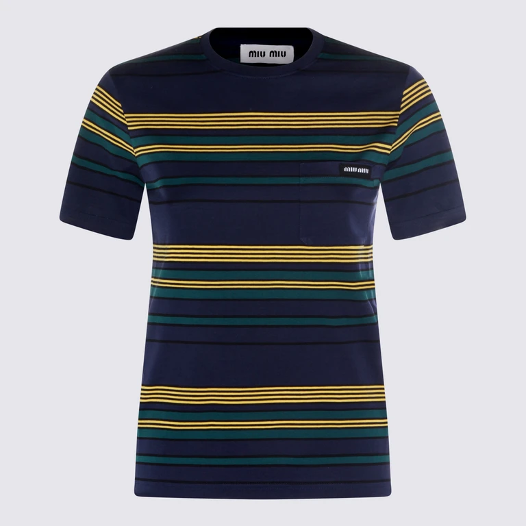 Miu Miu Miu T-shirts and Polos Blu+bottiglia _co - Women