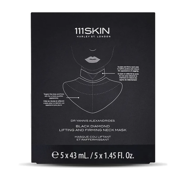 111SKIN Black Diamond Lifting & Firming Neck Mask, Pack of 5