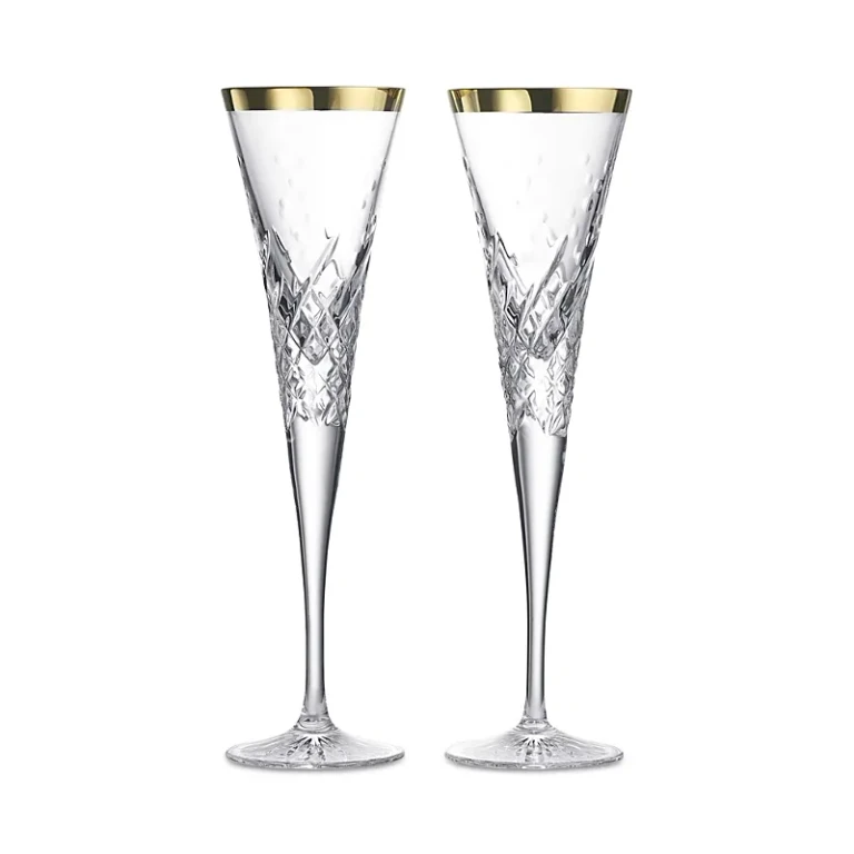 Waterford Celebrations Gilded Crystal Toasting Flute, Set of 2