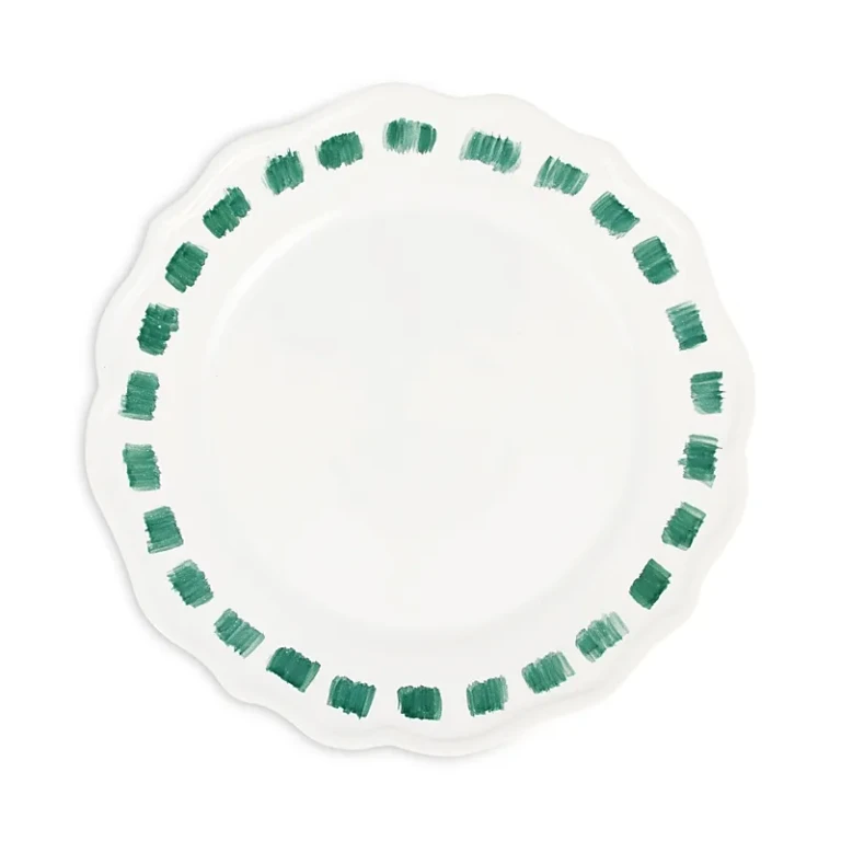 Vietri Lisbon Green Stitch Dinner Plate