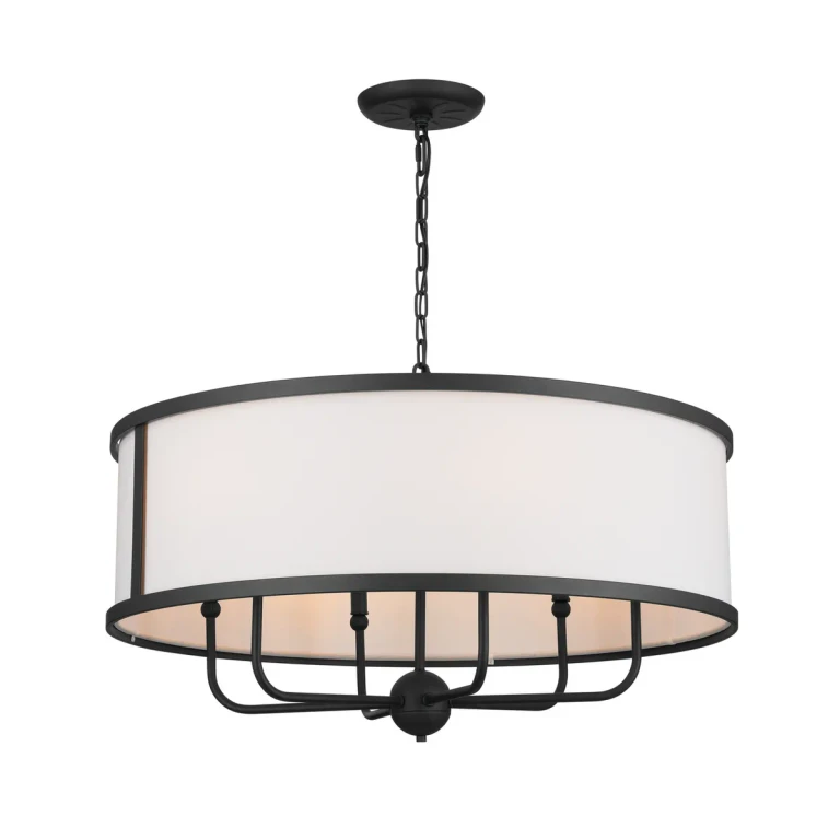 Textured Black Six Light Chandelier from the Heddle Collection