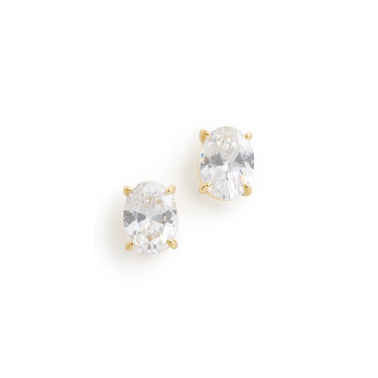 SHASHI Oval Studs Gold One Size
