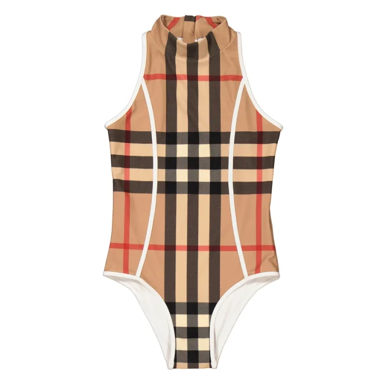 Burberry Archive Beige Girls Vine Vintange Check One-Piece Swimsuit