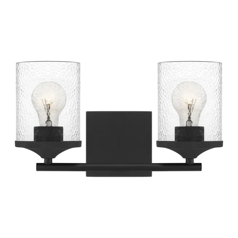 Abner 2-Light Bathroom Vanity Light in Matte Black
