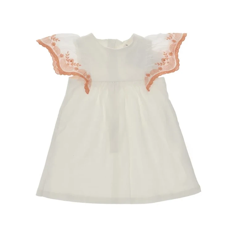Robe courte Chloé en coton avec volants brodés pour enfant (2 ans)
