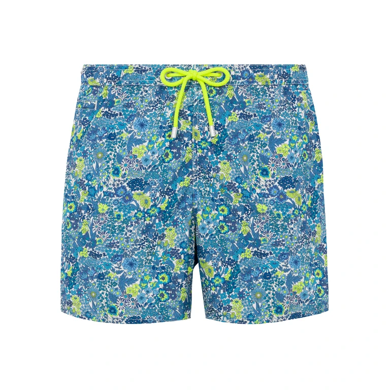 Mc2 Saint Barth Lightweight Fabric Swim Shorts Lighting With Margaret Annie Print Made Liberty Blue Swimshort - Men