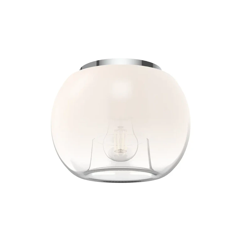 Chrome Opal Glass One Light Flush Mount from the Samar Collection