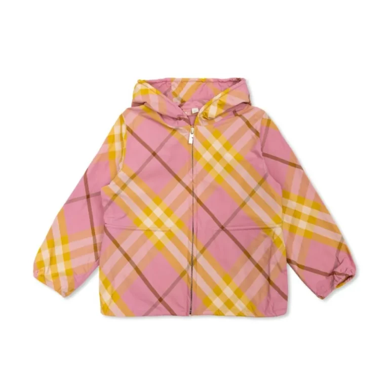 Burberry Kids Checked Pattern Hooded Jacket